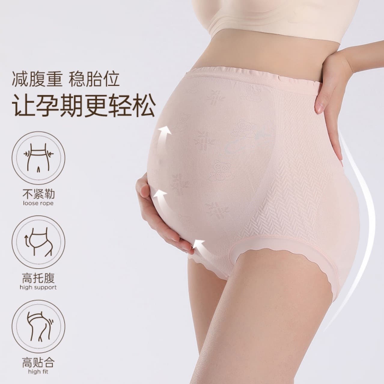 Maternity Underwear Pregnancy Special Mid to Late Pregnancy Cotton Gusset Large Size Women Seamless High-Waist Modal Summer Thin Style