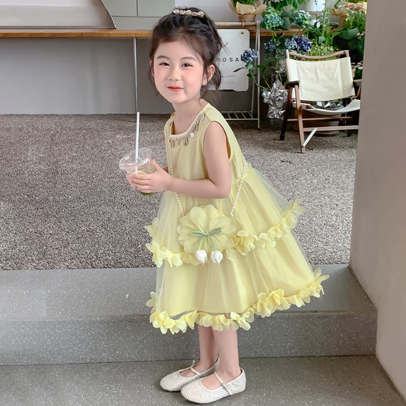 Girls' Dress 2025 New Style Little Princess Dress Children's Summer Outfit Baby Summer Vest Dress