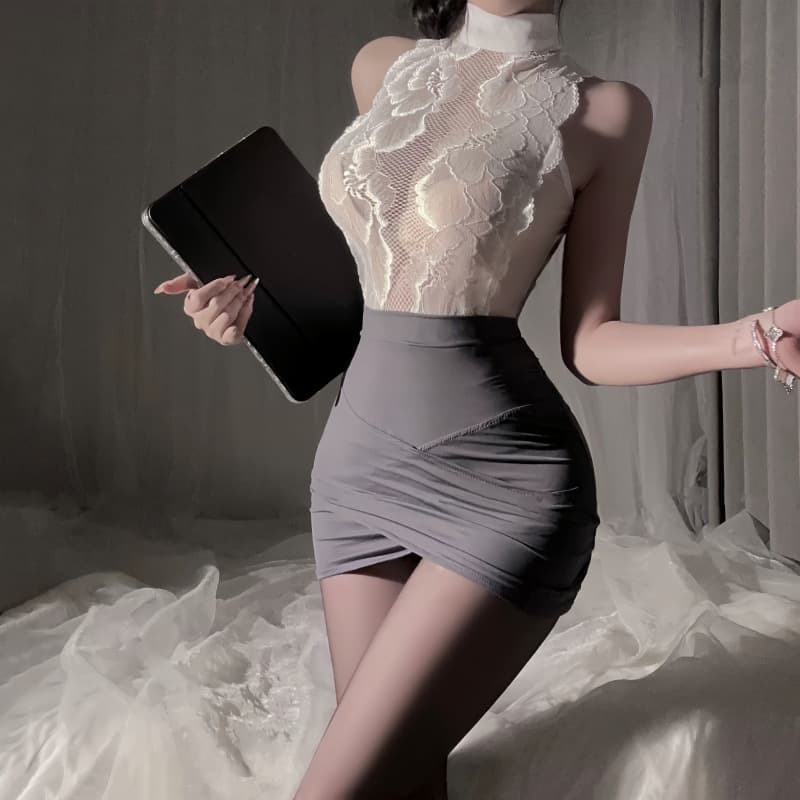 Sexy Lingerie NY Pure Desire Style Secretary Lace Sleepwear Women Bodycon Dress Costume Slim Fit Sexy Hot Girl