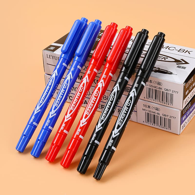 Fine head cannot be wiped off 120 oily marker small double-headed marker hook line pen student paintbrush needle pen