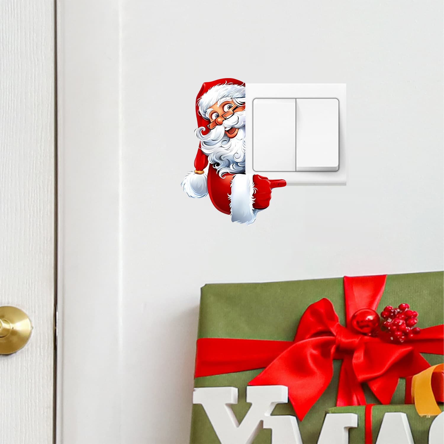 Cross-border Amazon Christmas Santa Switch Stickers for Bedroom, Living Room, and Other Switch Wall Decor Decals