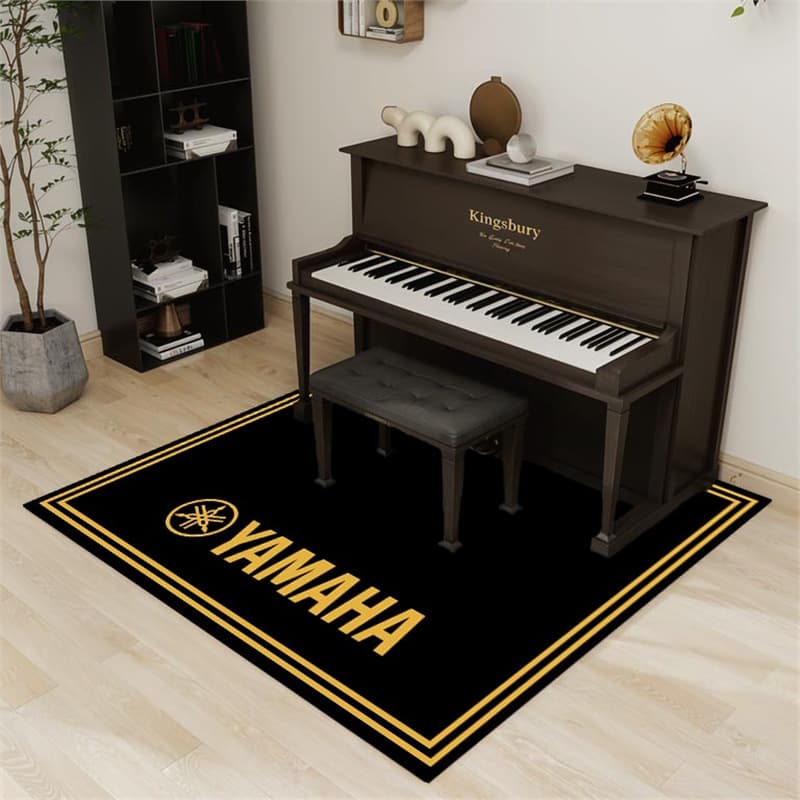 Piano Carpet Upright Piano Soundproof Shockproof Floor Mat Washable Anti-Slip Logo Mat for Piano Store Piano Stool Mat