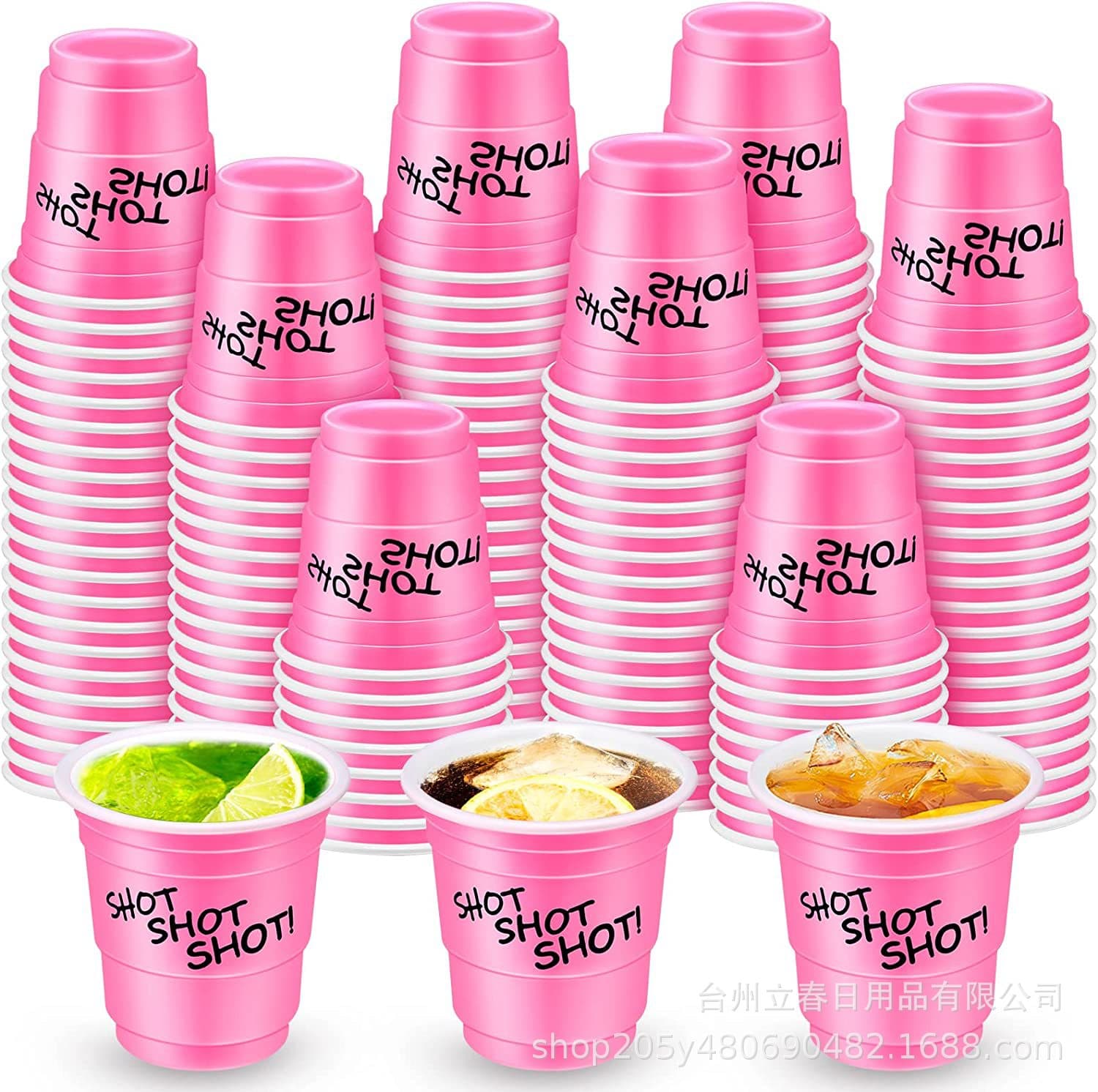 Disposable Plastic Dual-colored Cups For Beer Games Parties 2oz Ps Double-colored Cups