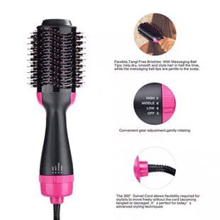 Amazon Cross-Border 4-in-1 Hot Air Brush Factory Direct Sale 2-in-1 Multifunctional Negative Ion Curling and Straightening Hair Dryer Comb