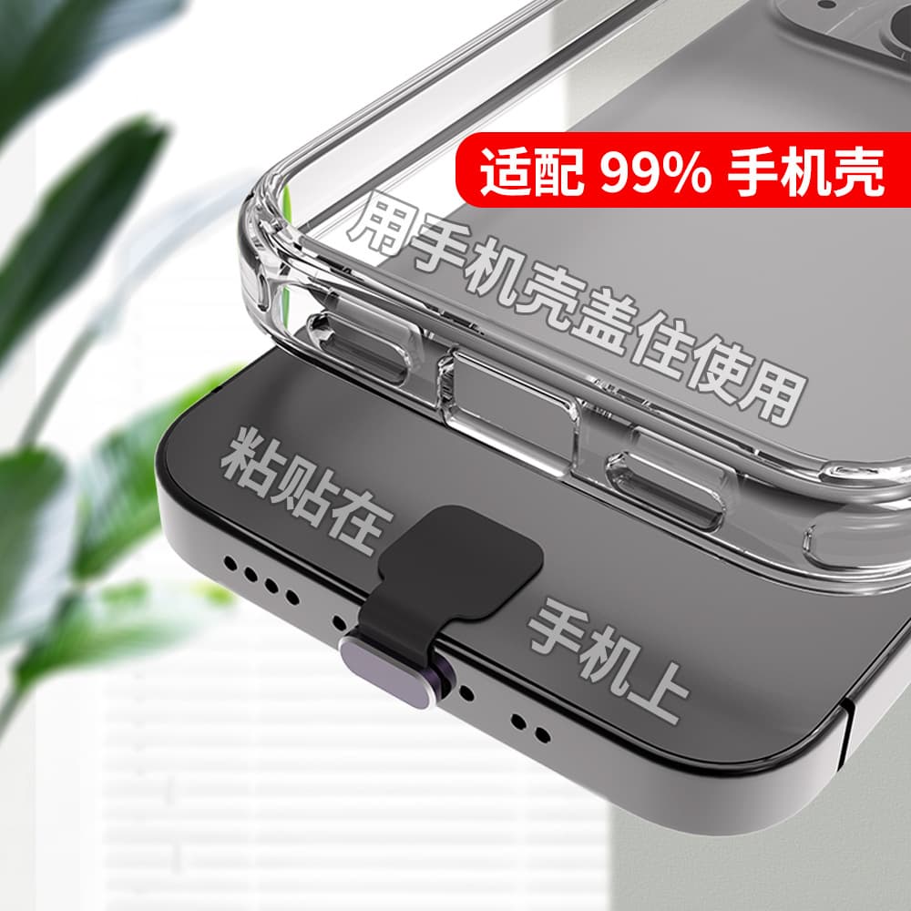 Universal Metal Type-C Charging Port Dust Plug for iPhone X/12/13 Pro, Alloy Material, Waterproof