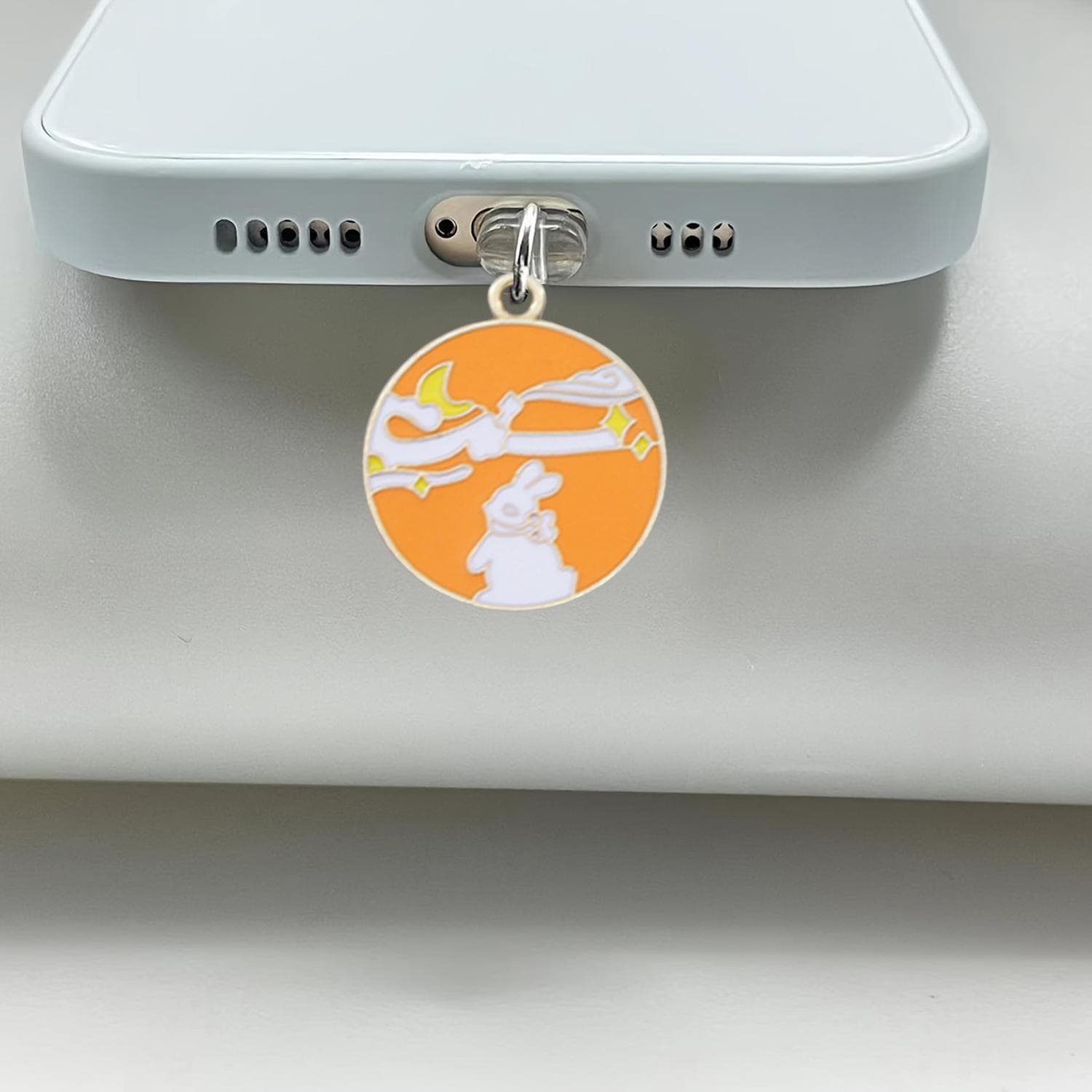 Amazon Shanhai Moon Rabbit Drip Oil Alloy 22.5x26.5mm Phone Dust Plug Etsy Creative Cartoon Cute