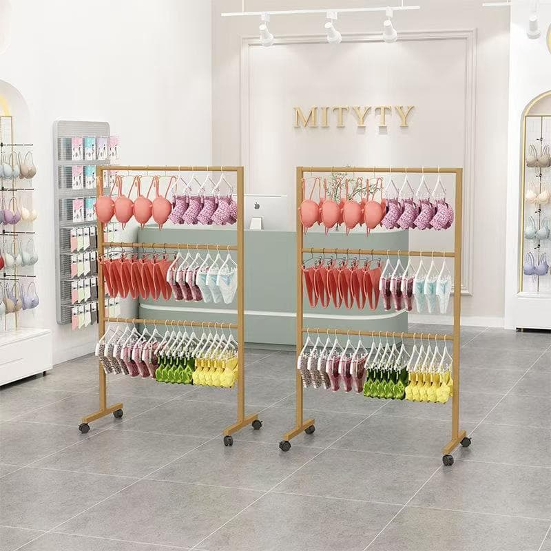 Underwear Display Rack Floor Stand Stainless Steel Lingerie Store Shelf Multi-layer Shorts Mid-Island Hanging Display Rack