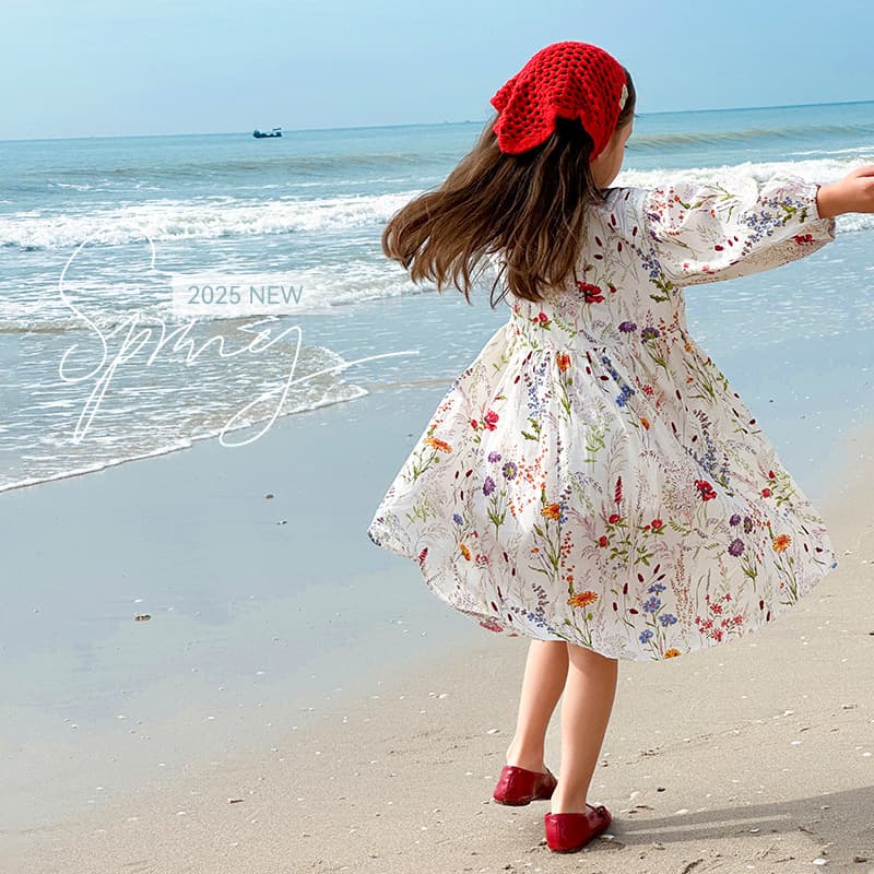 Tutu Elephant Girls' Lady Dress 2026 Spring New Floral Long Sleeve Dress Mother-Daughter Style