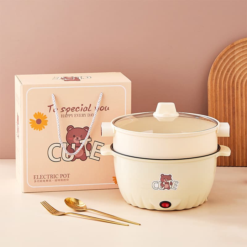 Large capacity electric cooking pot, non-stick electric frying pan, small electric hot pot, electric steamer, all-in-one pot, small gift.