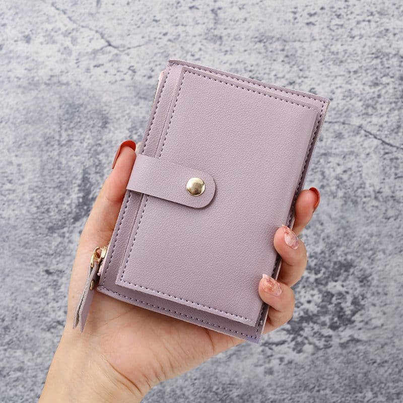 New Korean Style Women's Student Coin Purse, Lightweight Portable Mini Multi-Slot Card Case Zipper Small Wallet
