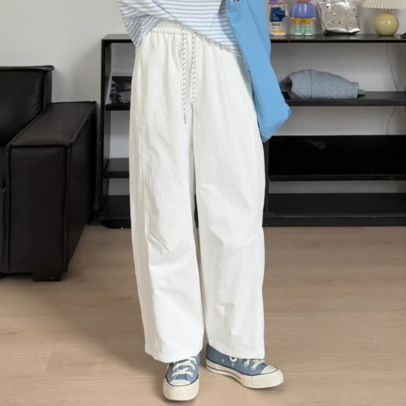 140cm-155cm Japanese fashion wide-leg balloon pants for women summer loose thin slim nine-point pants casual pants