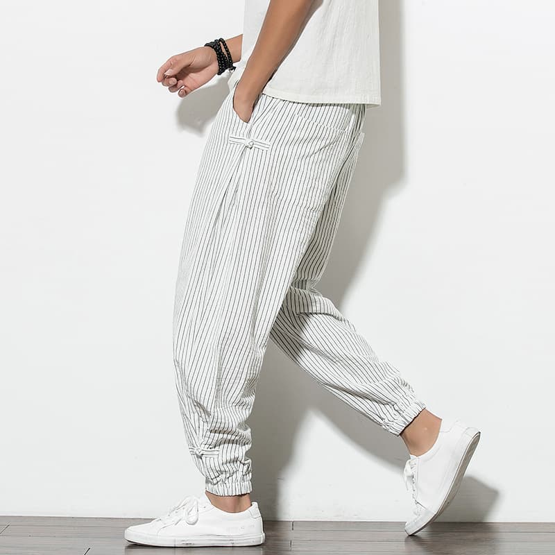 Hip Hop Aladdin Hmong Baggy Cotton Linen Harem Pants Men