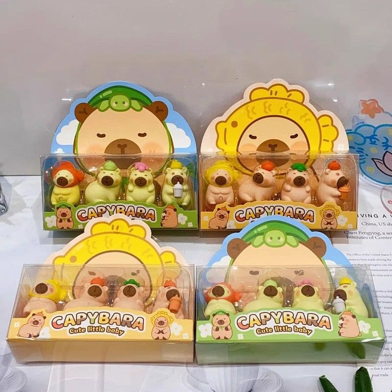 Capybara Erasers, High-Aesthetics Cute Cartoon Creative Erasers, Student Stationery Prizes, Clean and Non-Toxic