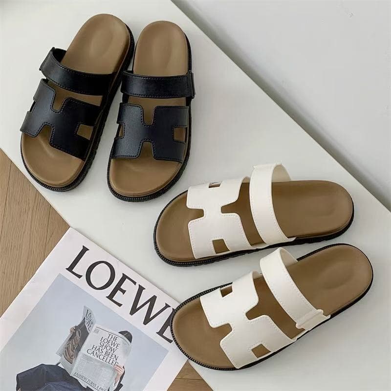 Thick Sole New 2026 Sandals New Summer High-End Trendy Beach Shoes Outdoor One-Strap H-Type Sandals
