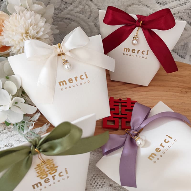 New Minimalist Wedding Candy Box White Solid Color Wedding Sugar Box Simple Gift Box Ins Style Candy Box