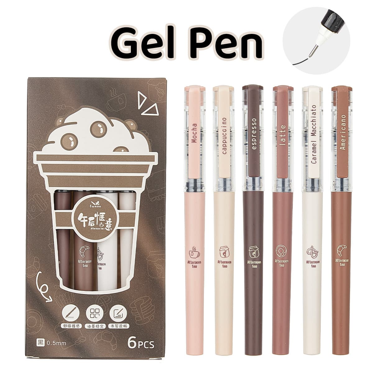 Gel Pen Cute Stationery Carbon 0.5mm Black Quick-Dry Neutral Pen High Appearance Straight-Liquid Roller Pen Wholesale