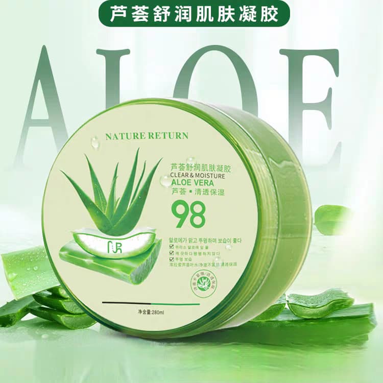 NATURE RETURN 98 Aloe Vera Gel Moisturizing Cream Hydrating Gel Sleeping Mask 280ML