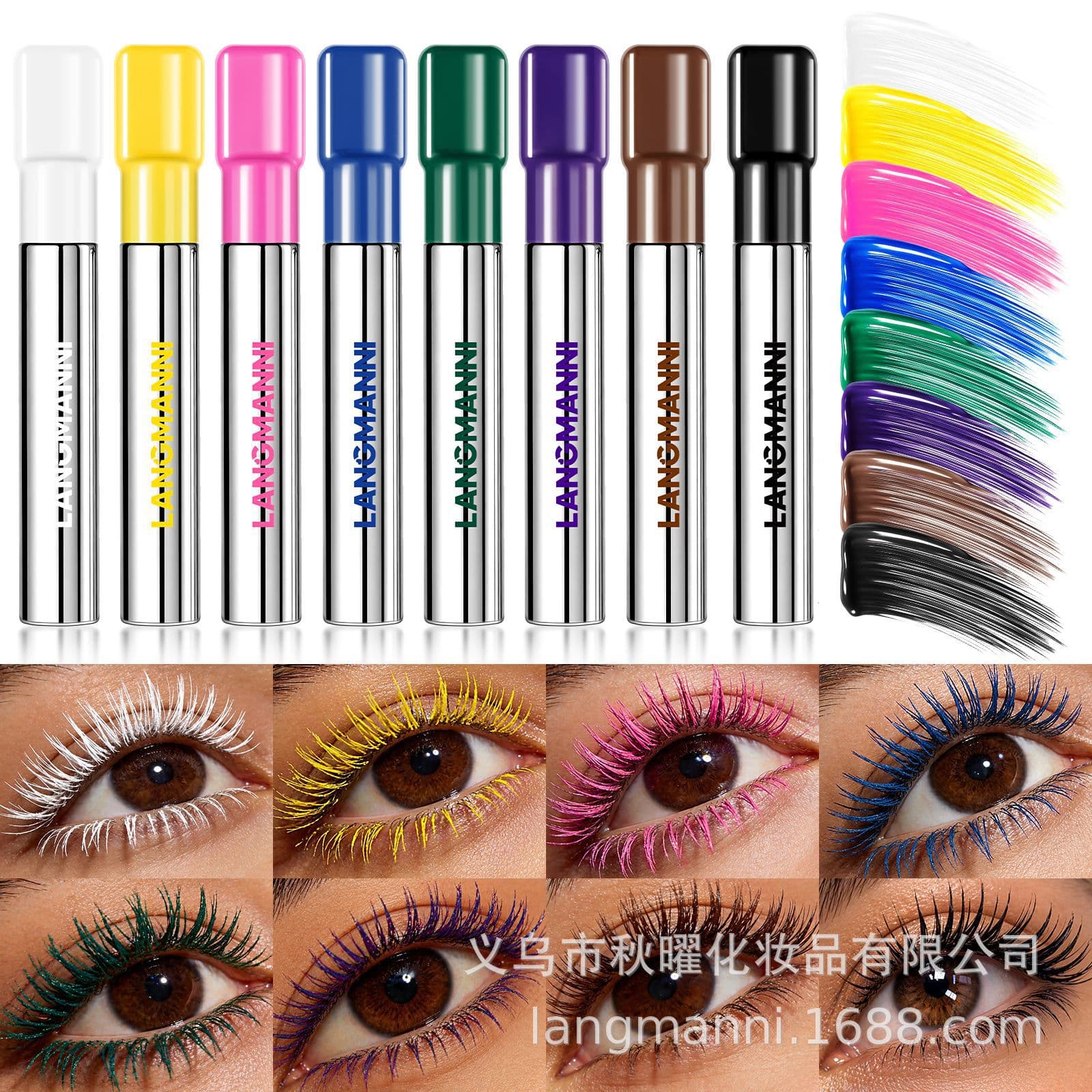 LANGMANNI New 8-Color Mascara Waterproof Smudge-Proof Festival Event Cross-Border Exclusive