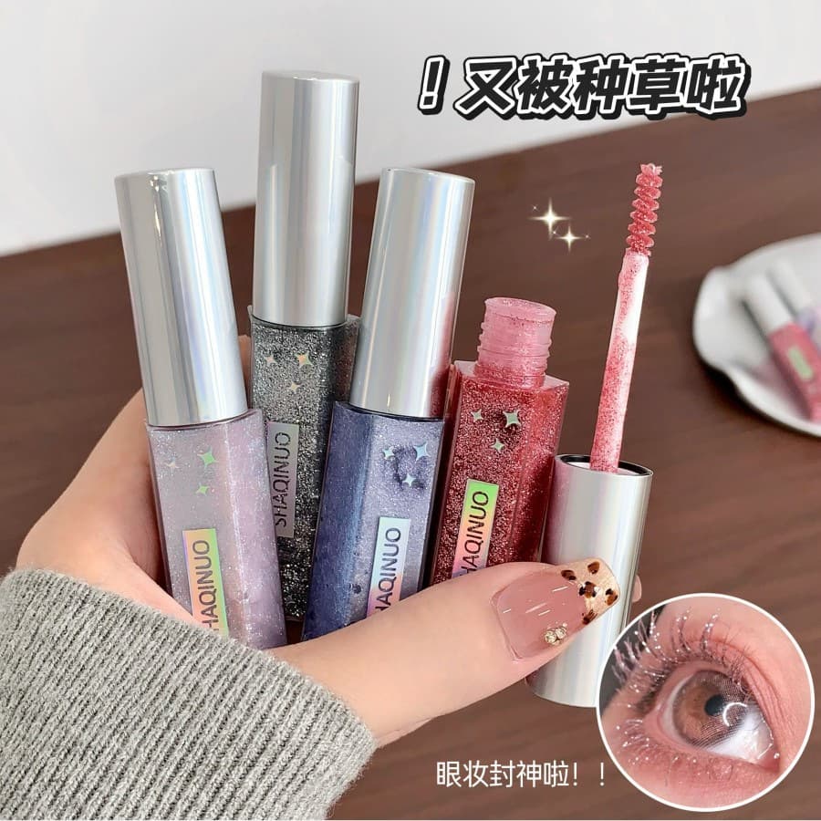 Sachino color mascara, broken diamond, not easy to make up, not easy to smudge, long, thick and curling, red and purple mascara