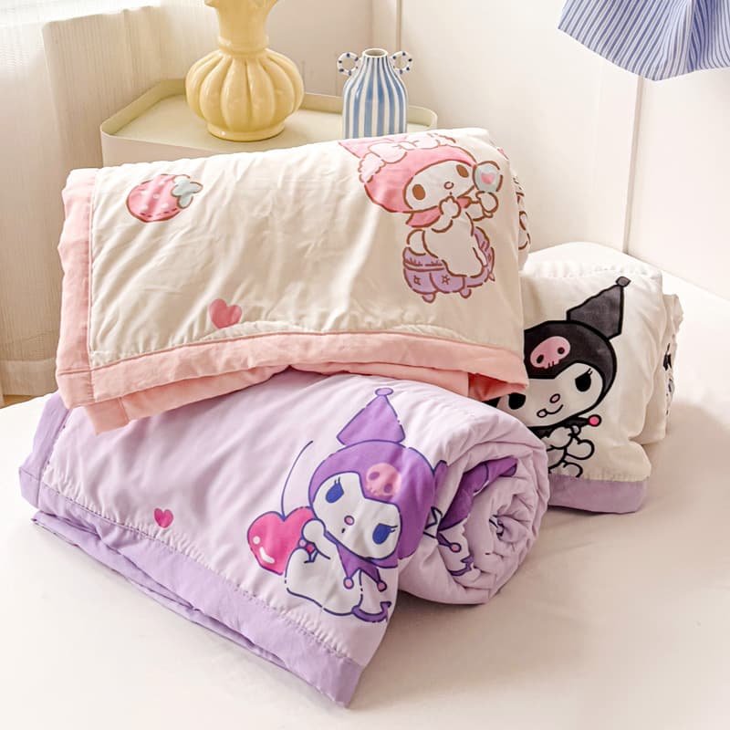 Class A Ultra-Soft Washed Cotton Children's Nap Air Conditioning Quilt Breathable Skin-Friendly Washable Sanrio Cartoon Summer Duvet
