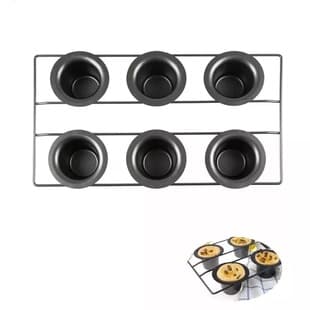 Household 6-Cup Mold Cake Linking Mold Carbon Steel Cake Mold Commercial 6-Cup Tray Non-Stick Cake Mold Cake Baking