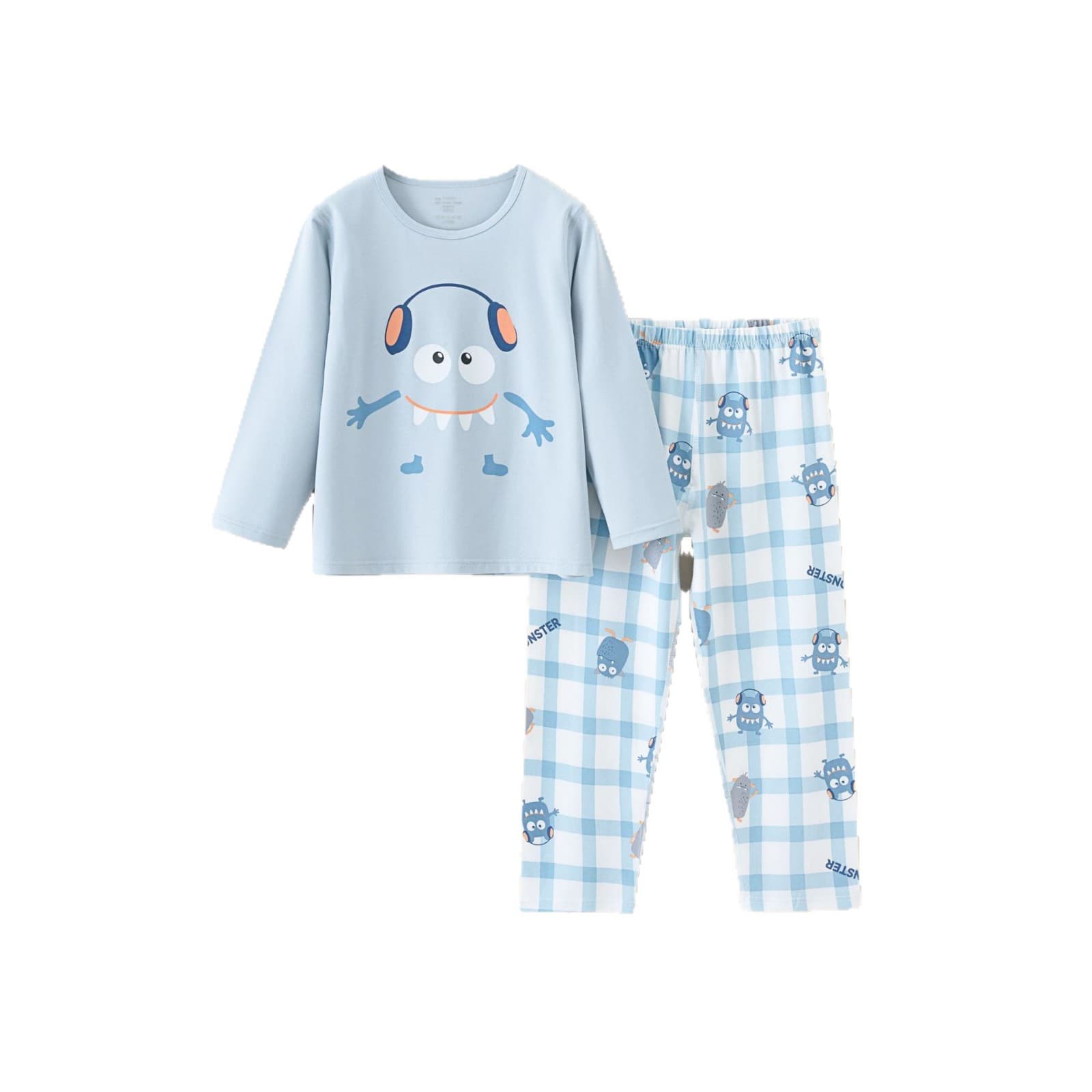 Kids' Pajamas Pure Cotton Class A Cotton Set Boys Girls Seamless Baby Long Sleeve Loungewear Set Air Conditioning Wear