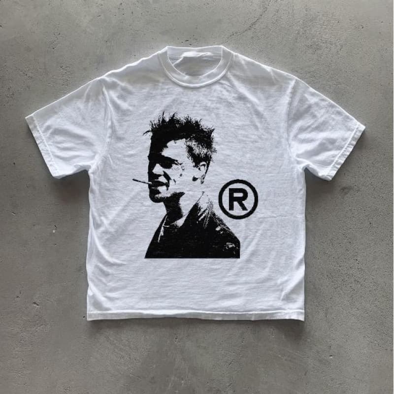 Cross-border EU Size Fight Club T-Shirt, Unisex Graphic Tees Gothic Grunge