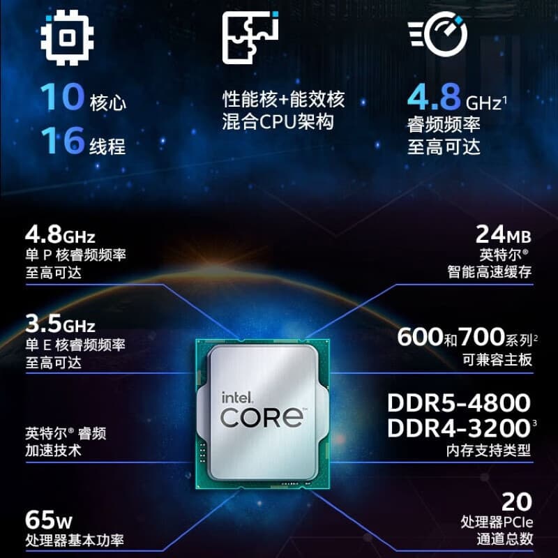 Intel 13th Gen Core i5-13490F Boxed CPU 10 Cores 16 Threads Desktop Processor for Discrete GPU