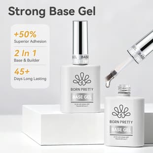 BORN PRETTY New Nail Art 2-in-1 Functional Gel, 15ml Super Sticky Base Gel Builder Gel Multi-Purpose Nail Gel