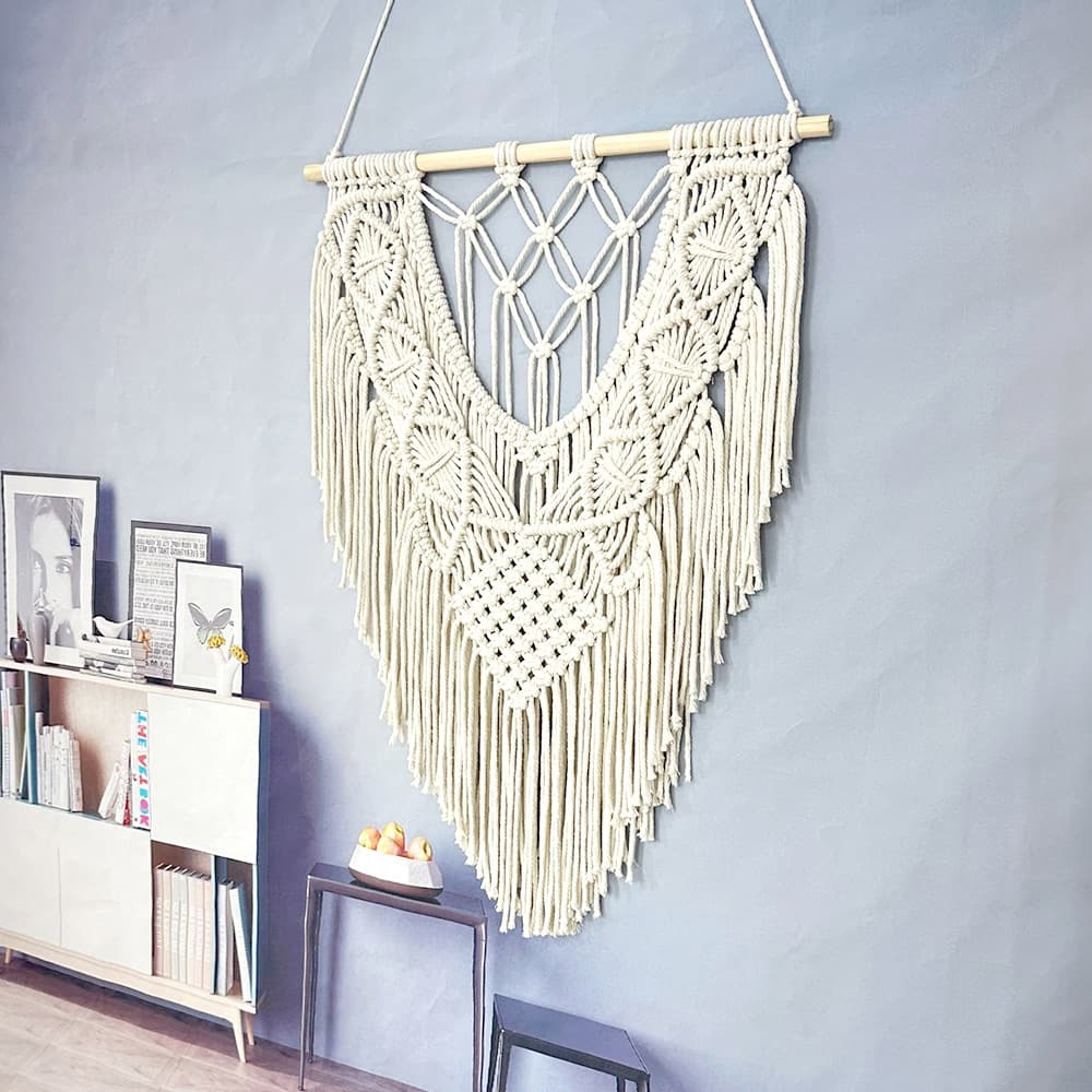 Cross-border new supply Nordic hand-woven tassel tapestry home wall decoration room background literary decorative tapestry