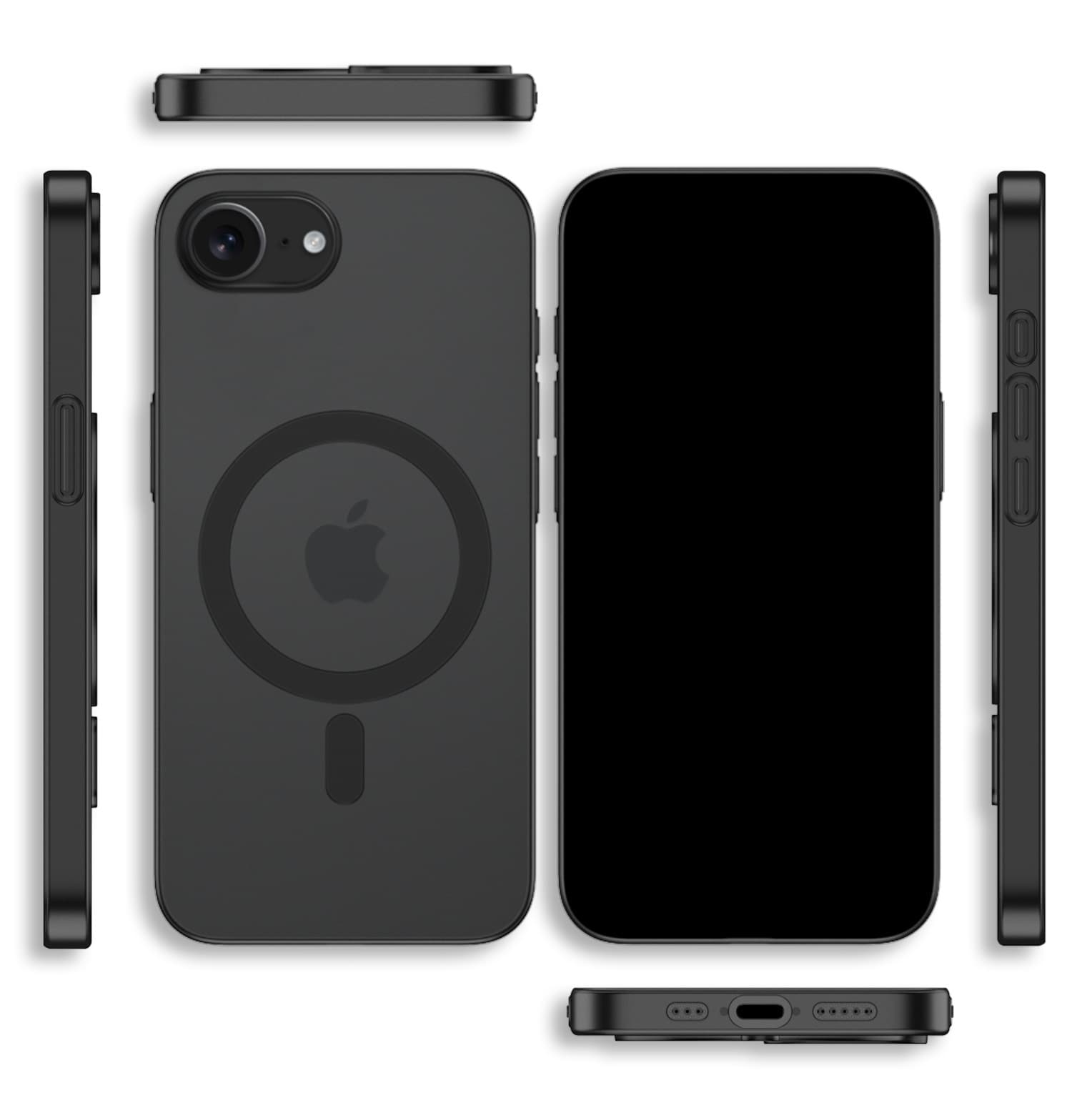 Source factory compatible with large-hole Apple iPhone 16E ultra-thin PP frosted genuine magnet magnetic phone case