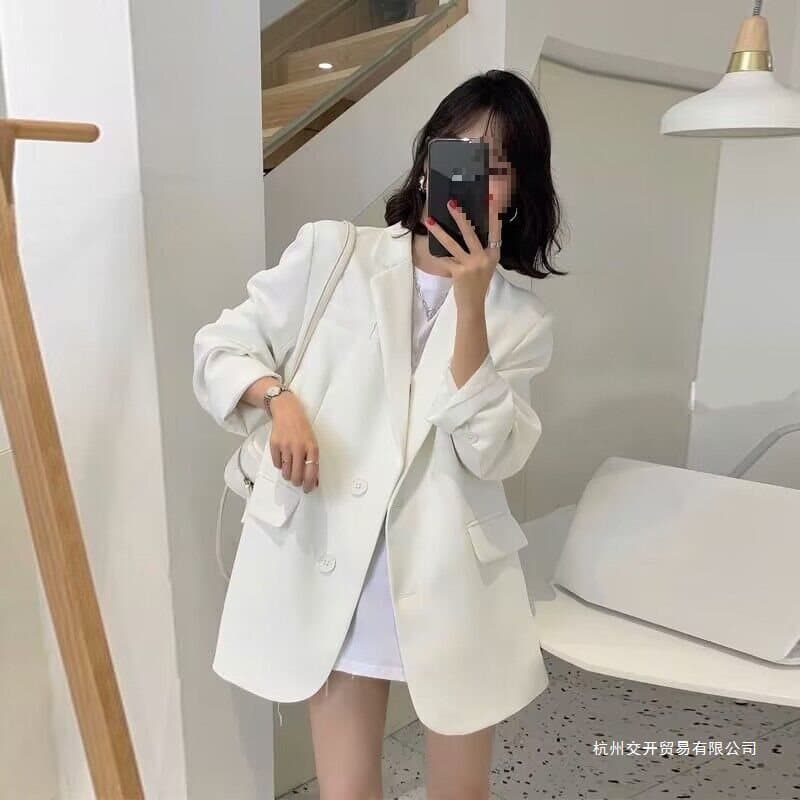 White Small Blazer for Women, 2025 Spring and Autumn New Casual Niche Korean Style Suit Top for Petite Figures