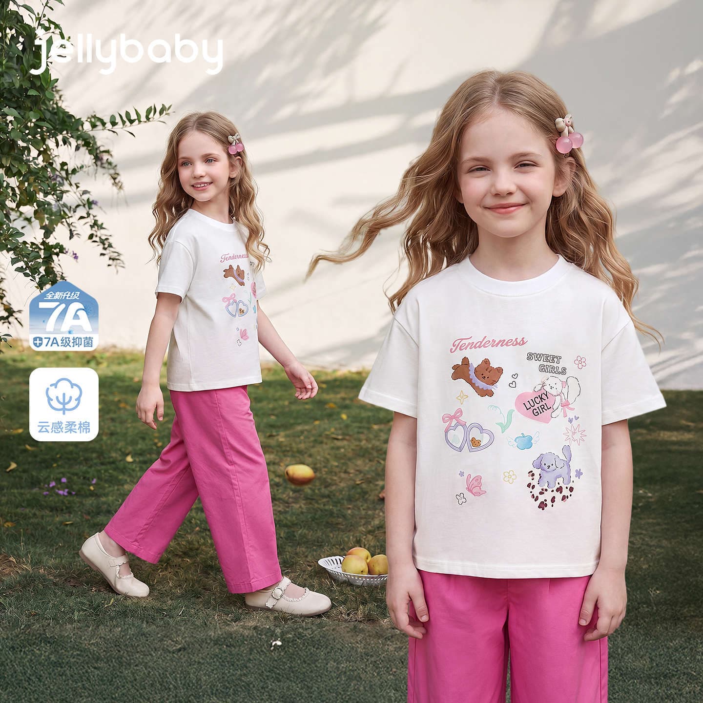 [Clearance Price] Girls Short Sleeve 2026 Summer Cute Big Kid T-Shirt Kids Top Printed Thin Baby Clothes