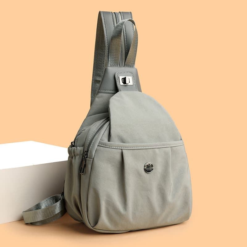 Large Capacity Travel Backpack for Women, New Lightweight Small Backpack, Versatile Shoulder Chest Bag, Fashionable Textured Crossbody Bag