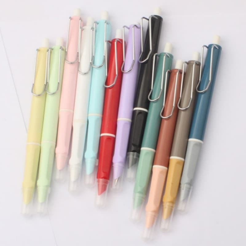 Click the cartoon solid color small tip color Morandi contrasting color pen creative student writing ink bag hand account pen