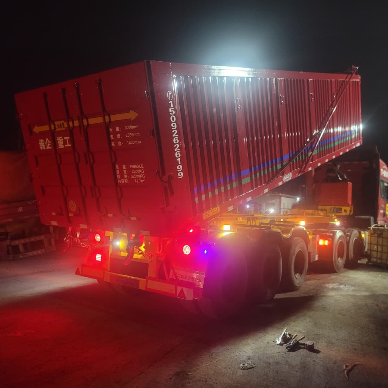 Box rear dump coal sand transport export Africa rear dump semi-trailer rear dump semi-trailer