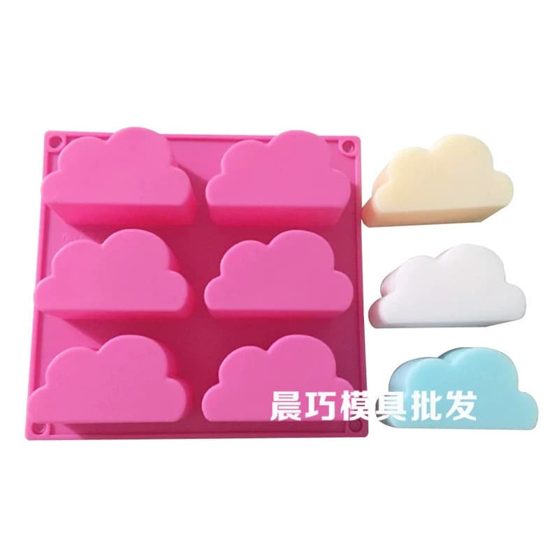 Silicone Cake Mold Soap Mold Mousse Mold Six-Hole Cloud Mold Cloud Shape Silicone Mold
