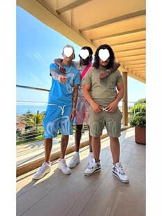 EU/US Street Hip-Hop Men's Letter Print Loose Short Sleeve Top Summer Men's Trendy Casual Sports Set