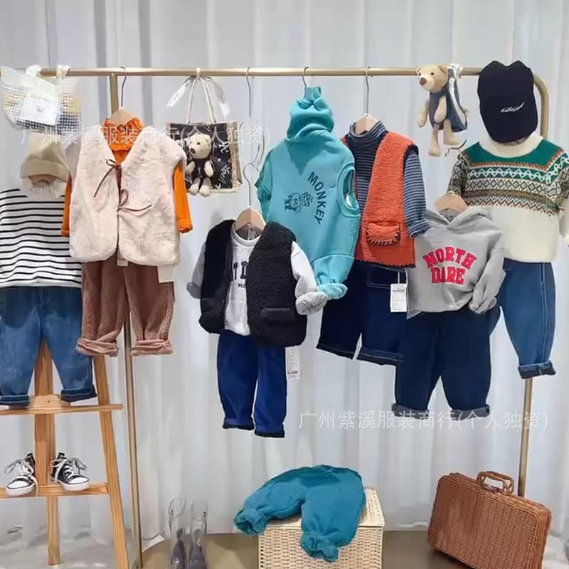 Children's Clothing Final Payment Clearance Autumn and Winter Clothing Physical Store Children's Clothing Wholesale Brand Discount Children's Clothing Live Stream Supply ABC