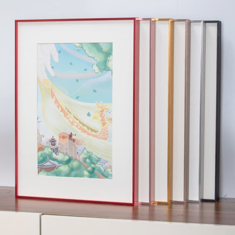Simple narrow edge aluminum alloy photo frame for wall hanging, A3 picture frame mounting, 8K, 4K, A2 poster frame wholesale, puzzle frame