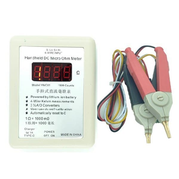 1 Specification: Large Clip Color: White Material: Plastic Handheld DC Milliohmmeter YMC0 Low