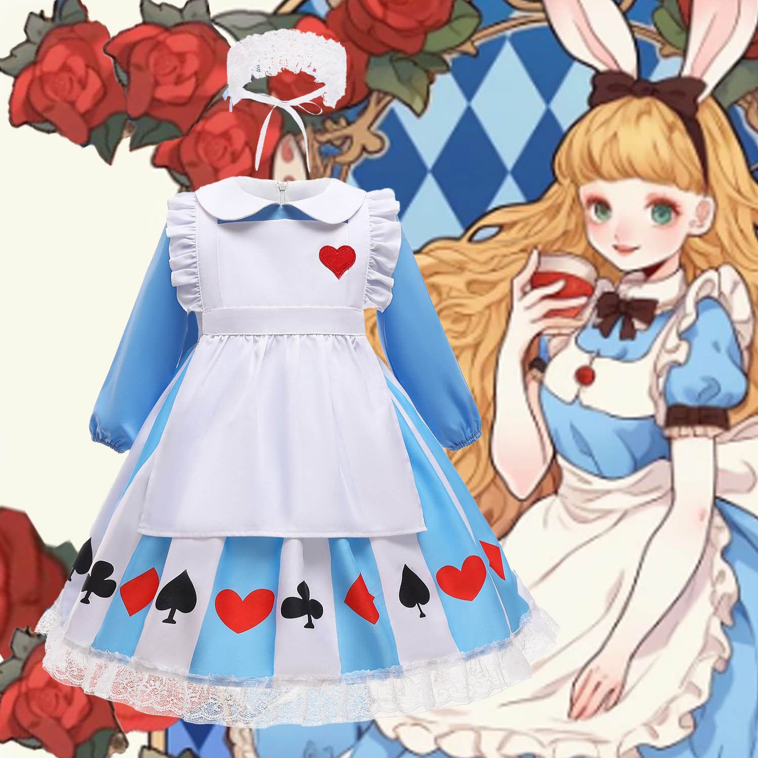 Cross-border trade girl's Lolita children's long sleeve autumn/winter set Alice princess dress maid children's skirt