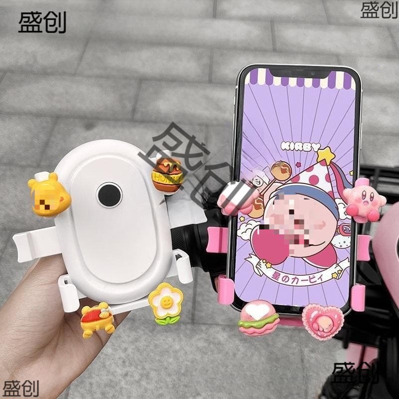 Electric Vehicle Mobile Phone Holder Navigation Takeaway Rider Fixed Shockproof Holder Cute Cartoon Bicycle Mobile Phone Holder