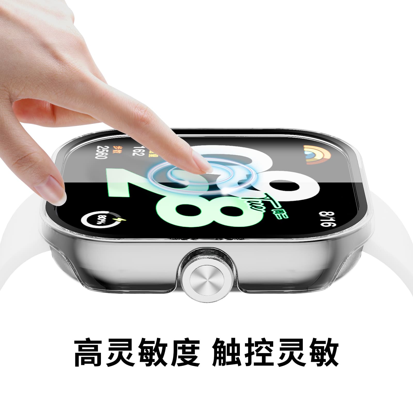Compatible with Redmi Watch 4 Protective Case, Redmi Watch 4 Case PC + Tempered Glass Film All-in-One Full Coverage