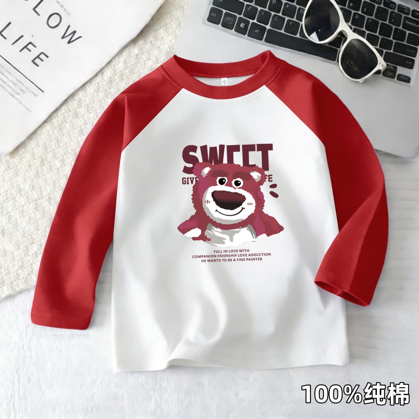 Girls' Base Layer T-Shirt Spring Autumn Cotton Long Sleeve Boys Raglan Sleeve Versatile Stylish Youth Top