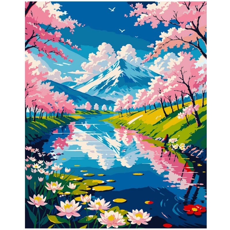 Digital Painting Kit Flowers, Adult Digital Painting, Colorful Art Painting Kit Landscape Cat Animal Oil Painting