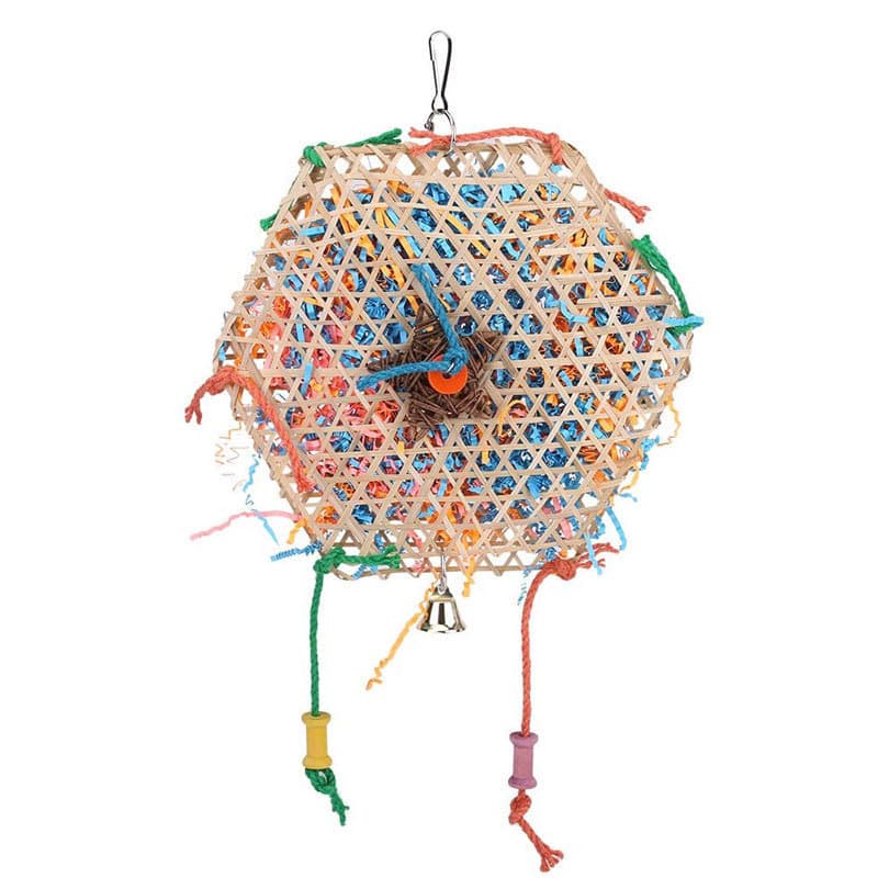 Parrot Toy Bird Supplies Bird Shredding Grass Rope Toy Paper Bird Cage Accessories Chewing Bamboo Woven Bird Toy