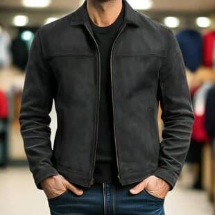 Amazon Independent Site New Autumn Men's Turn-Down Collar Casual Jacket Men's Trendy Leather Jacket