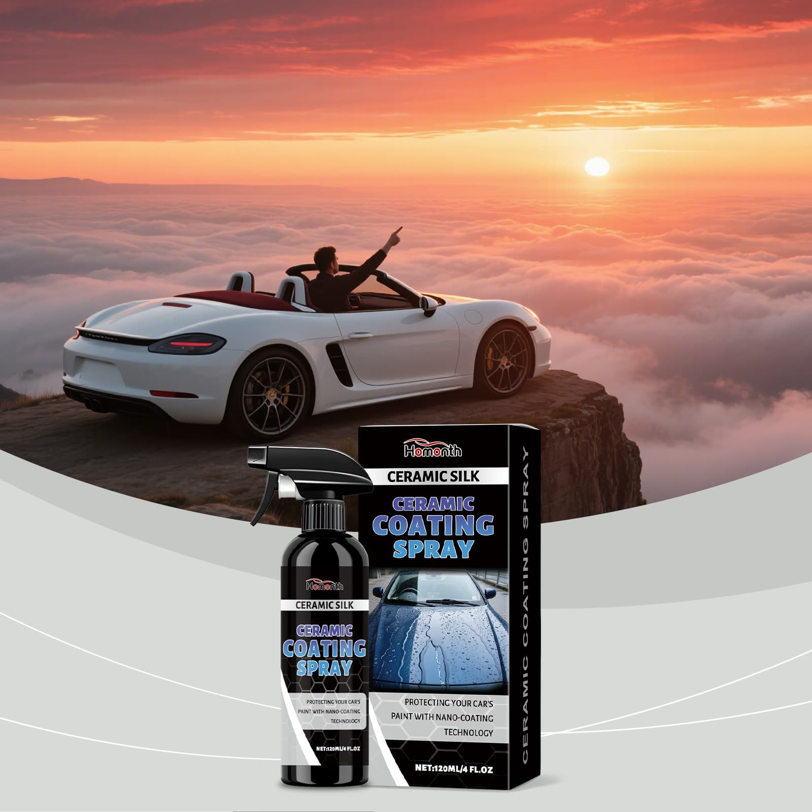 HOMONTH Ceramic Coating Spray Coating Protective Agent Anti-fading, Glossy, Material Maintenance and Renovation Agent