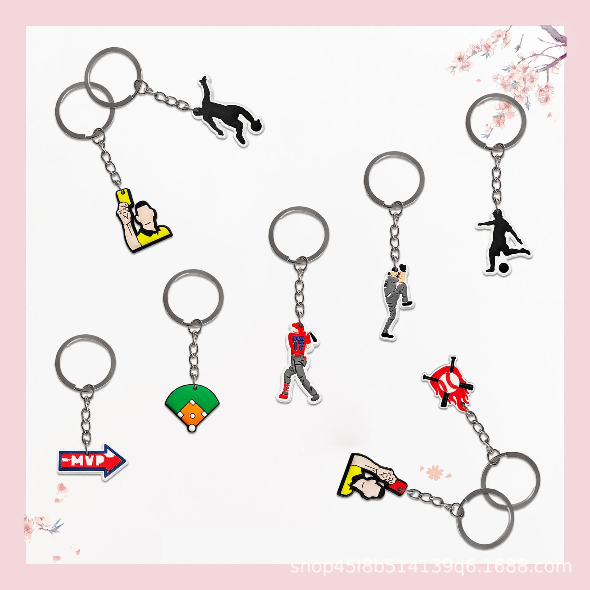 Ball Keychain Sports Keychain Accessory Car Keychain Pendant PVC Soft Rubber Keychain Small Gift